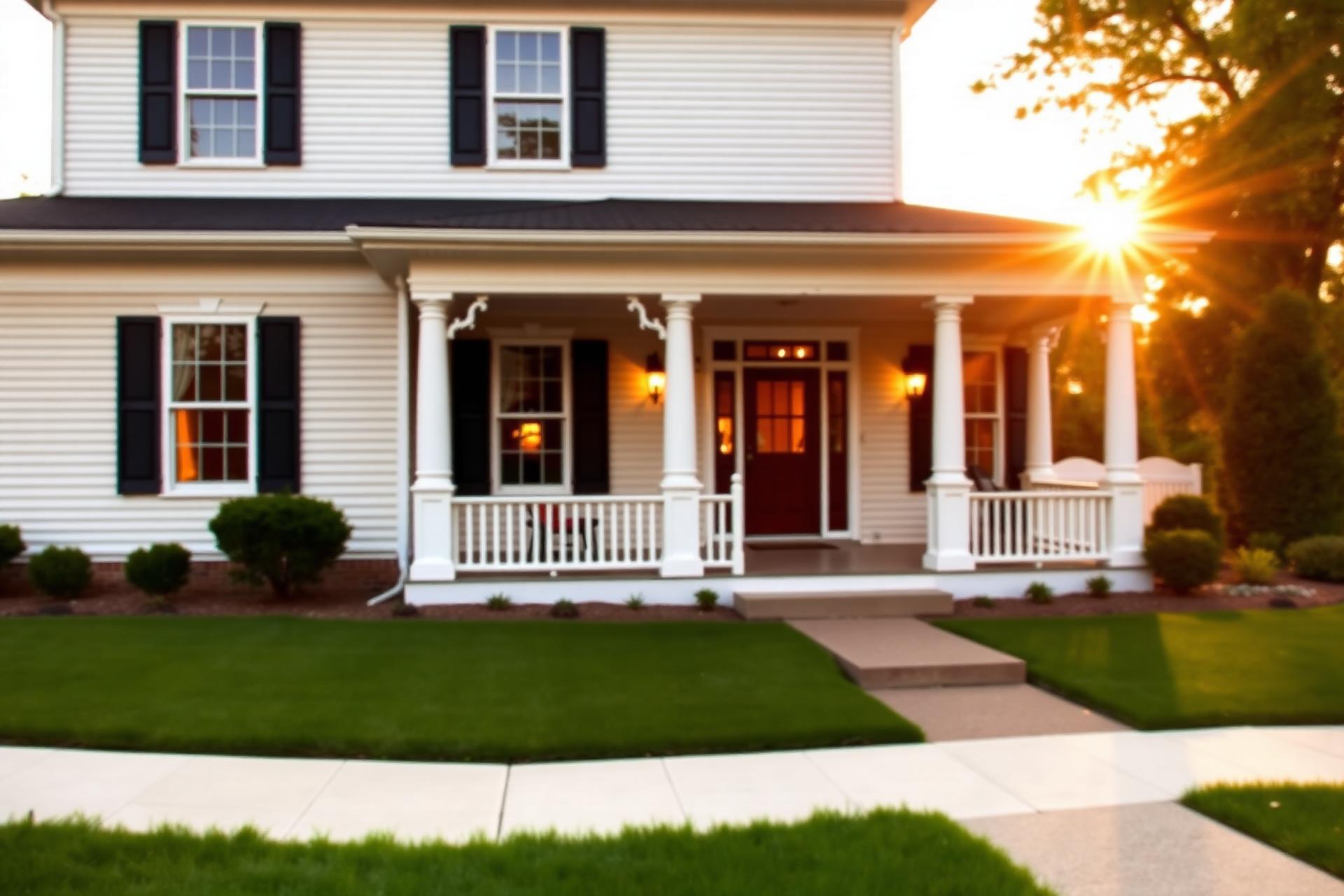 Classic Western Massachusetts home at golden hour